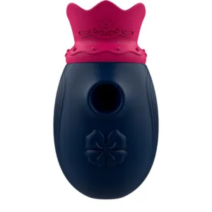 Stimulator clitoris INTENSE Clit Stimulator. design cu coroană. cu funcție de simulare sex oral. 10 funcții de aspirare. albastru cu roz