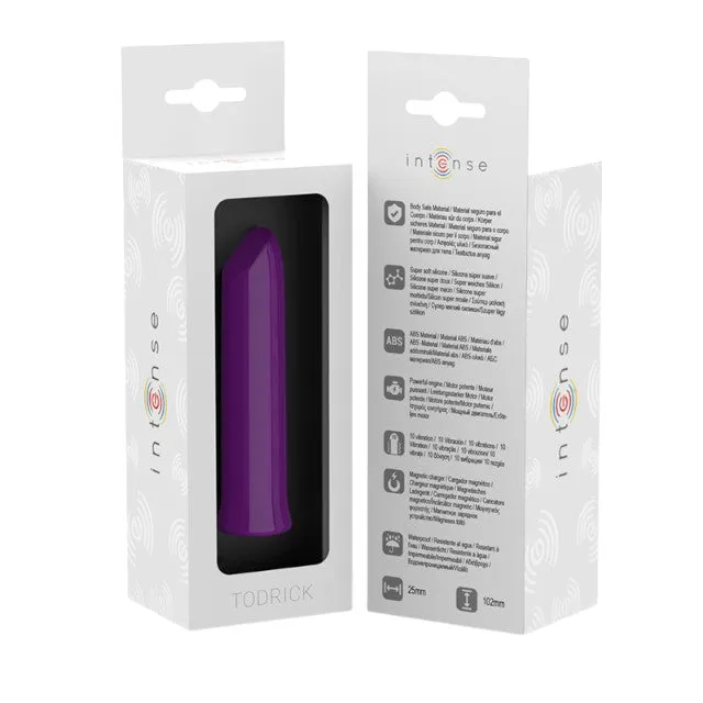 Stimulator clitoris INTENSE Todrick. 10 funcții de vibrație. rezistent la apă. lungime 10.2 cm. mov