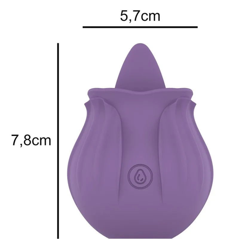 Stimulator clitoris INTENSE VIOLET. cu 10 funcții de vibrație. în formă de trandafir. rezistent de apă IPX7. culoarea mov