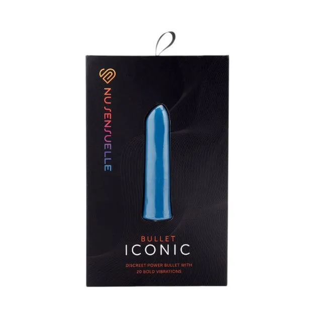 Stimulator clitoris NU SENSUELLE Bullet Iconic. cu funcție de memorie. 20 funcții de vibrație. culoare albastru