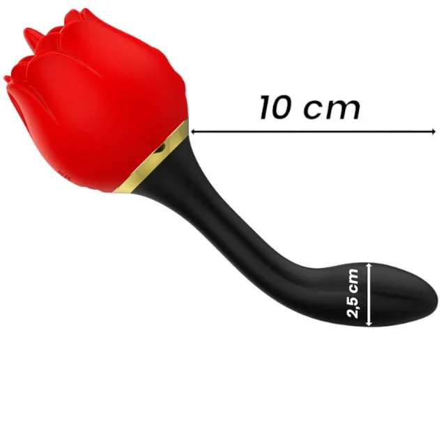 Stimulator cloritidian si anal MIA Double Pleasure. in forma de trandafir. 10 functii de vibratie. culoarea rosu