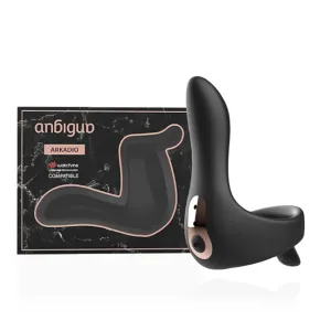 Stimulator pentru penis si perineu ANBIGUO Arkadio. compatibil Watchme. 8 functii de virbatie. negru