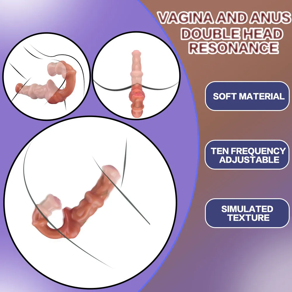 Strapless Dildo Lesbian Pegging Sex Toys - Vibrating Double End Horsedildo Strapon Belt Wearable