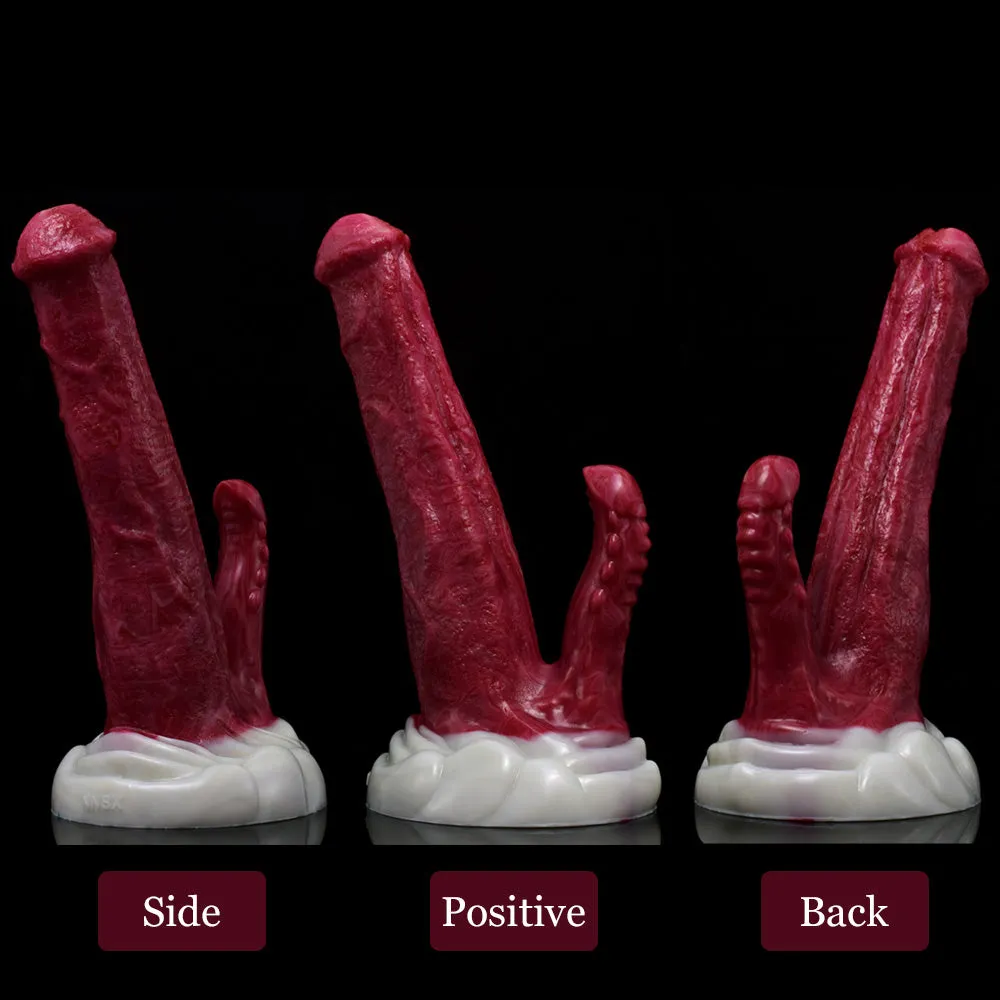 THICK HORSE SQUIRTING DILDO WITH SUCTION CUP LONG BEAST DOUBLE HEAD
