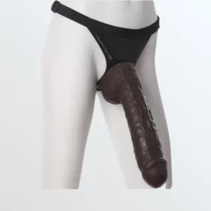 Vac-U-Lock Realistic Hung 12.5 Black Dong for Harnesses