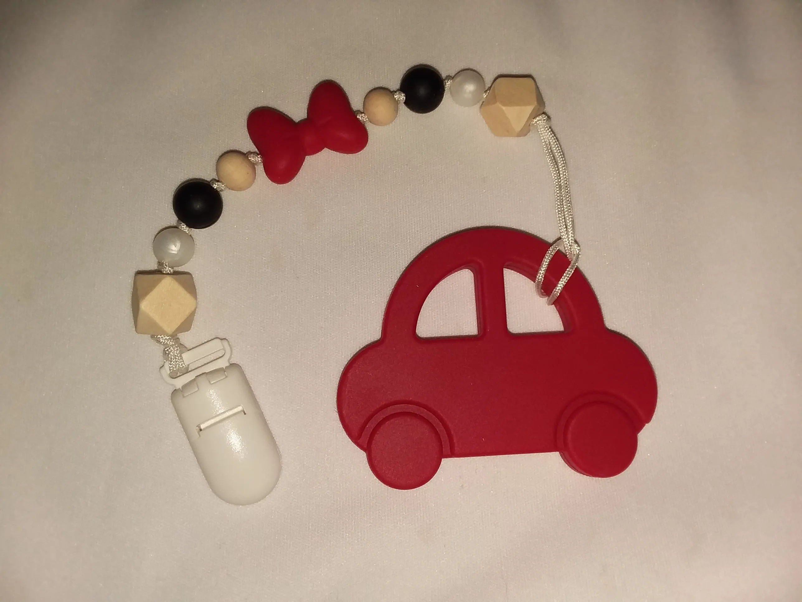 Vehicle Car Silicone Teether Chewing Toy Pacifier Clip