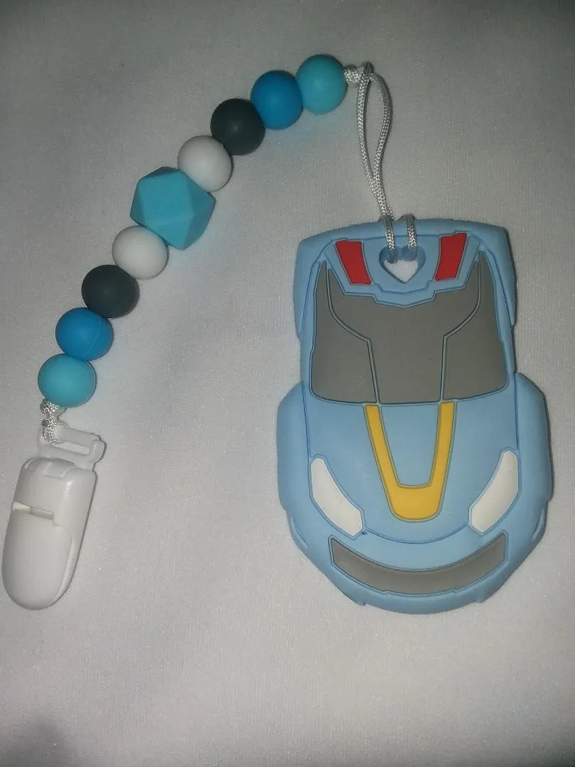Vehicle Car Silicone Teether Chewing Toy Pacifier Clip