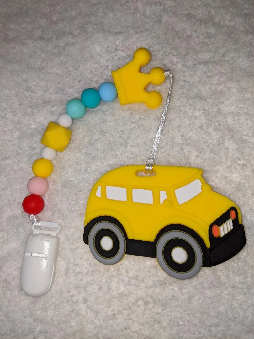 Vehicle Car Silicone Teether Chewing Toy Pacifier Clip