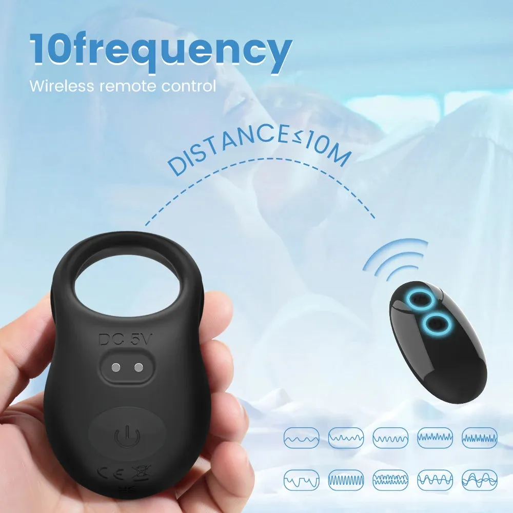 Vibrating Cock Ring Male Sex Toys - Remote Control Penis Delay Ejaculation Vibrator