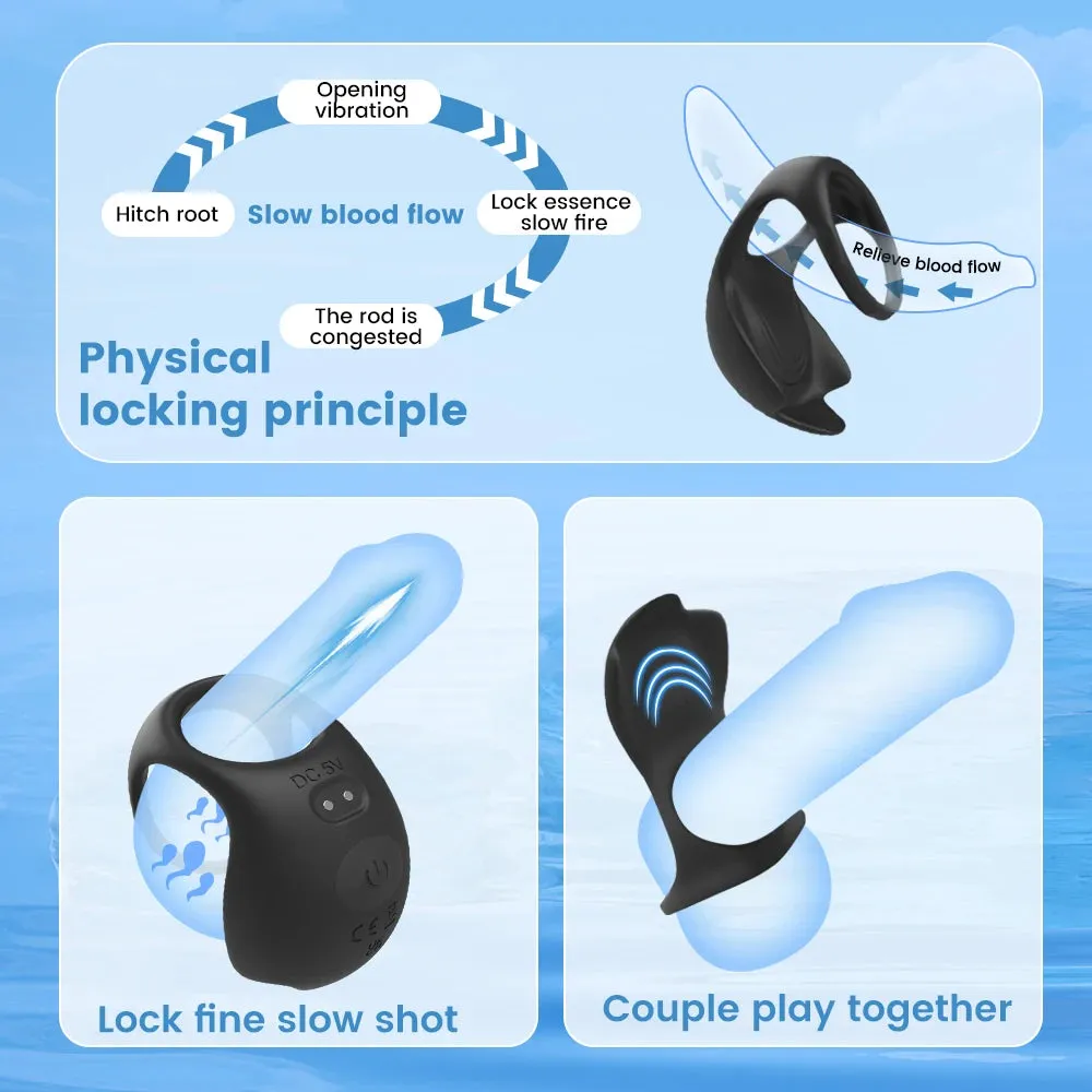 Vibrating Cock Ring Male Sex Toys - Remote Control Penis Delay Ejaculation Vibrator