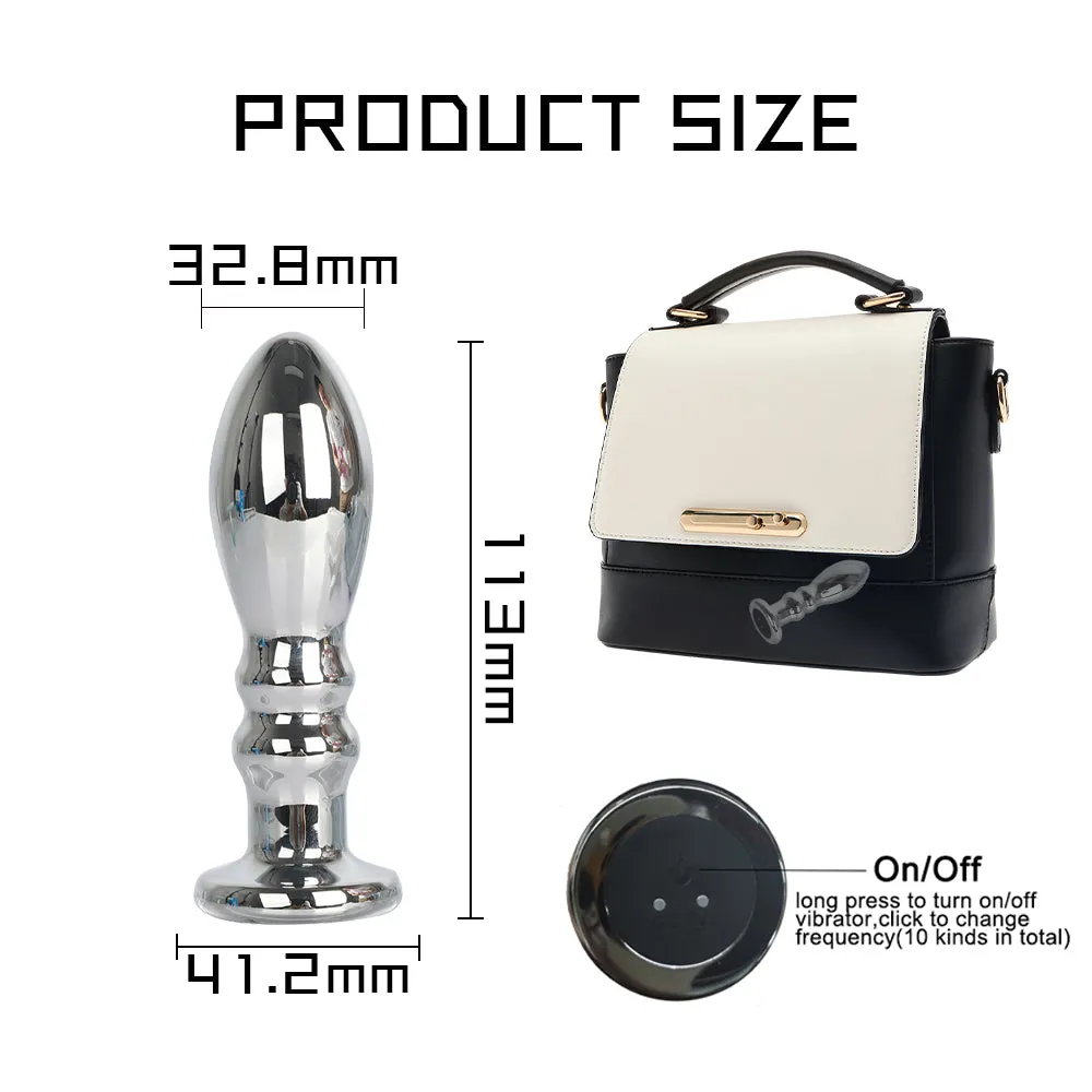 Vibrating Dildo Butt Plug - Metal Dildos G Spot Prostate Massage Anal Toys