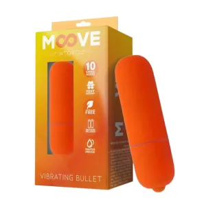 Vibrator bullet INTOYOU MOOVE. pentru stimularea clitorisului. 10 funcții de vibrație. rezistent la apă. culoarea portocaliu