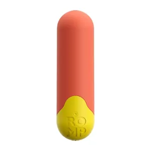 Vibrator bullet ROMP RIOT. pentru stimularea clitorisului. 10 funcții de vibrație. rezistent la apă IPX5. portocaliu cu galben