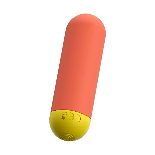 Vibrator bullet ROMP RIOT. pentru stimularea clitorisului. 10 funcții de vibrație. rezistent la apă IPX5. portocaliu cu galben