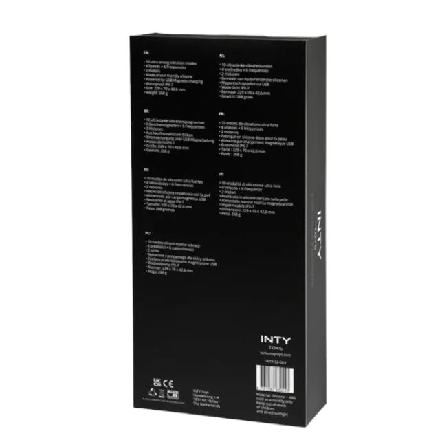 Vibrator cu stimulator INTY TOYS TWIRL. pentru stimularea clitorisului și punctului G. 10 funcții de vibrație. roz