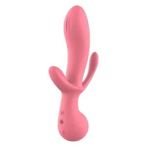 Vibrator DREAMTOYS Amour Claire Triple Pleasure. pentru stimulare clitoridiană. vaginală și anală. 10 funcții de vibrație. roz
