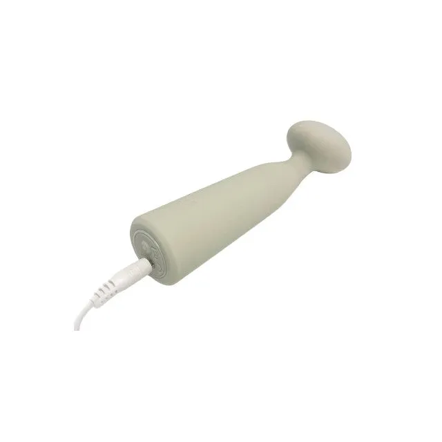 Vibrator DREAMTOYS Nude Luna Mini Wand. din silicon moale și flexibil. 10 funcții de vibrație. lungime 16.2 cm. culoare gri