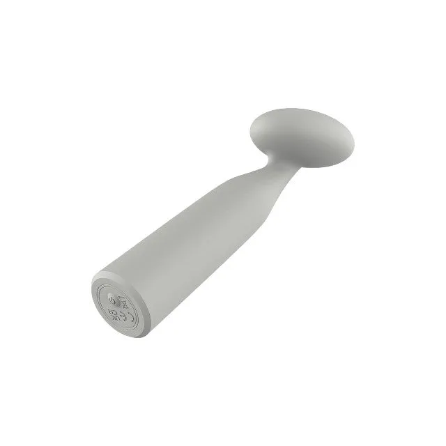 Vibrator DREAMTOYS Nude Luna Mini Wand. din silicon moale și flexibil. 10 funcții de vibrație. lungime 16.2 cm. culoare gri