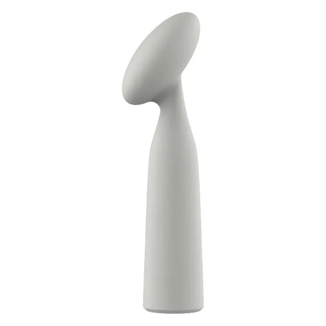 Vibrator DREAMTOYS Nude Luna Mini Wand. din silicon moale și flexibil. 10 funcții de vibrație. lungime 16.2 cm. culoare gri