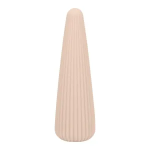 Vibrator DREAMTOYS Nude Zina. în formă de con. cu striații verticale. 10 funcții de vibrație. lungime 12.5 cm. crem