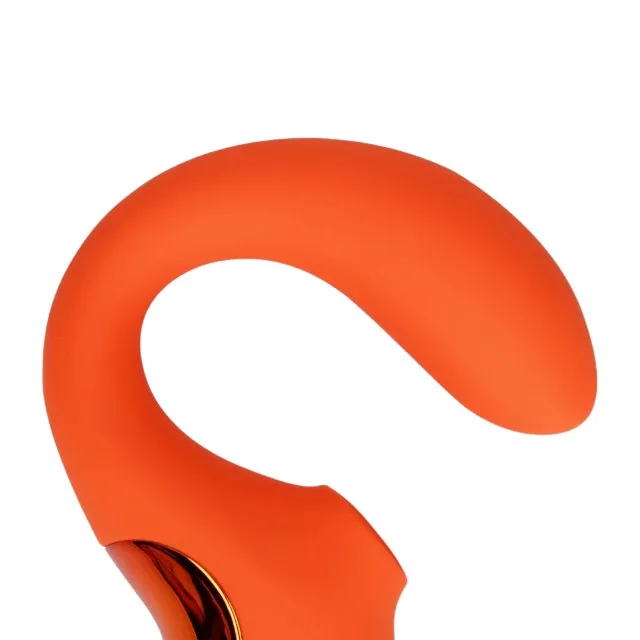 Vibrator dublu LOVELINE G-Spot Vibrator with Clitoral Pulse Wave. cu pulsații. 20 funcții de vibrație. portocaliu