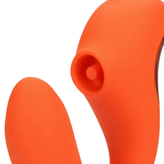 Vibrator dublu LOVELINE G-Spot Vibrator with Clitoral Pulse Wave. cu pulsații. 20 funcții de vibrație. portocaliu