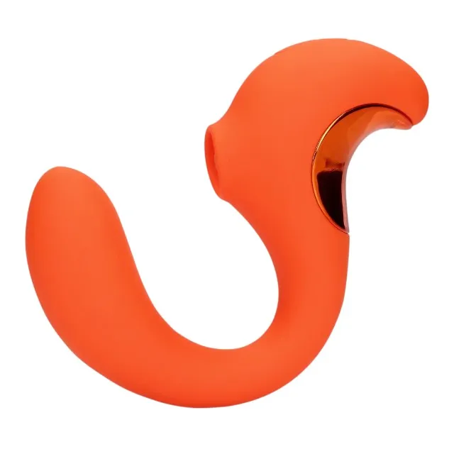 Vibrator dublu LOVELINE G-Spot Vibrator with Clitoral Pulse Wave. cu pulsații. 20 funcții de vibrație. portocaliu