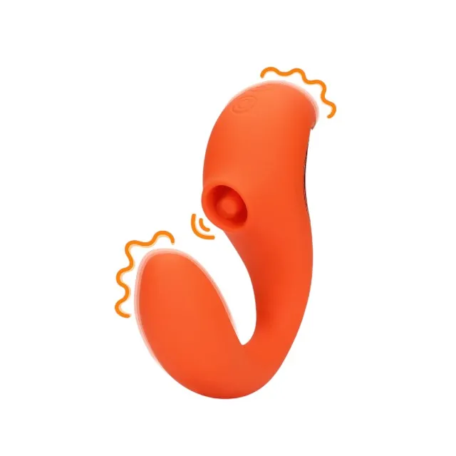 Vibrator dublu LOVELINE G-Spot Vibrator with Clitoral Pulse Wave. cu pulsații. 20 funcții de vibrație. portocaliu