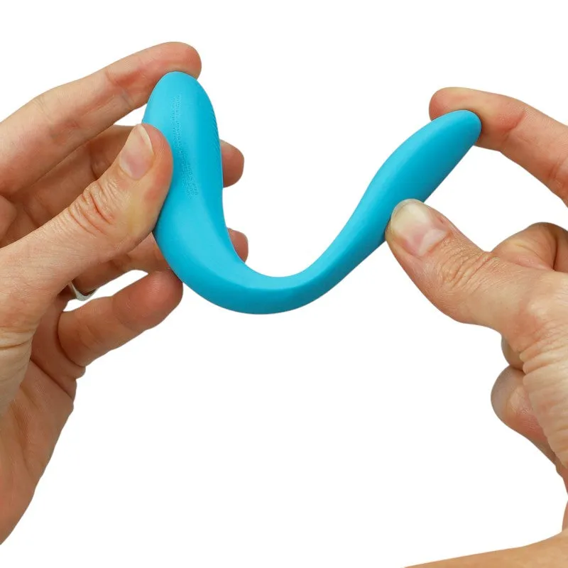 Vibrator dublu WE VIBE Sync Go. pentru stimularea clitorisului și punctului G. control prin aplicație. 9 funcții de vibrație. turcoaz