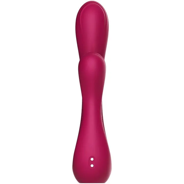 Vibrator dublu XOCOON Sync Sensation Vibrator. pentru stimularea clitorisului și punctului G. 10 funcții de vibrație. roz fuchsia