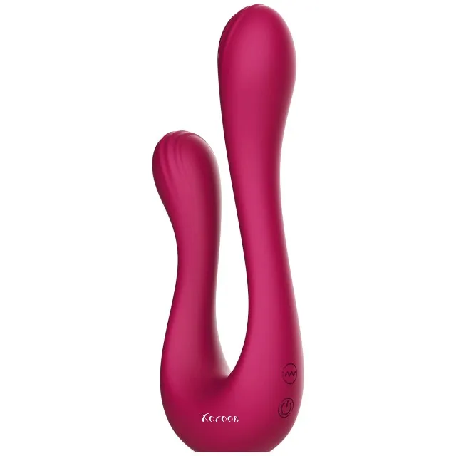 Vibrator dublu XOCOON Sync Sensation Vibrator. pentru stimularea clitorisului și punctului G. 10 funcții de vibrație. roz fuchsia