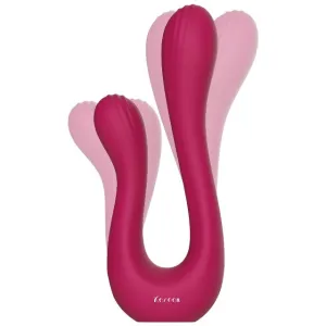 Vibrator dublu XOCOON Sync Sensation Vibrator. pentru stimularea clitorisului și punctului G. 10 funcții de vibrație. roz fuchsia