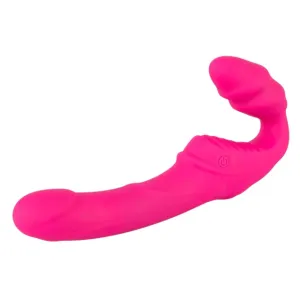 Vibrator dublu YOU2TOYS Strapless Strap-On 2. strap-on fără ham. 9 funcții de vibrație. rezistent la apă. lungime 21.8 cm. roz