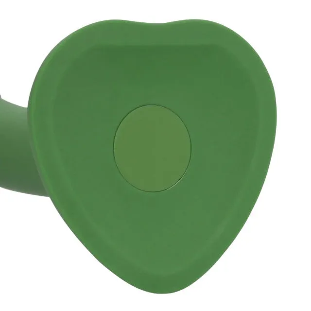Vibrator LOVELINE Non-Phallic Vibrating Dildo Small. cu ventuză. compatibil cu ham strap-on. 10 funcții de vibrație. 16.5 cm. verde