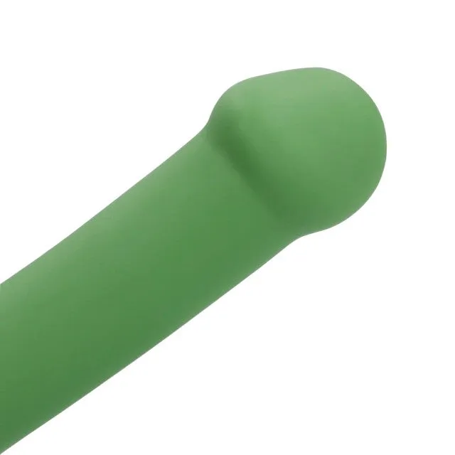 Vibrator LOVELINE Non-Phallic Vibrating Dildo Small. cu ventuză. compatibil cu ham strap-on. 10 funcții de vibrație. 16.5 cm. verde