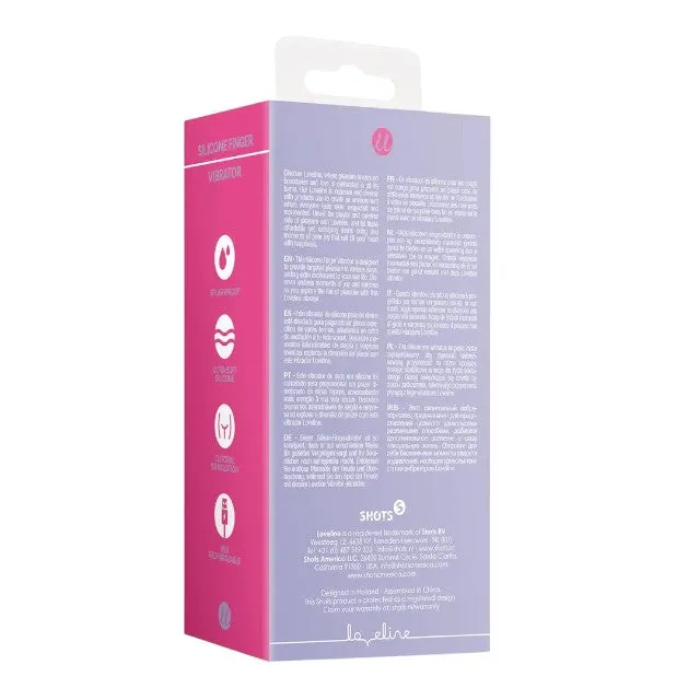 Vibrator pentru deget LOVELINE Silicone Finger Vibrator. pentru stimularea clitorisului. 10 funcții de vibrație. mov