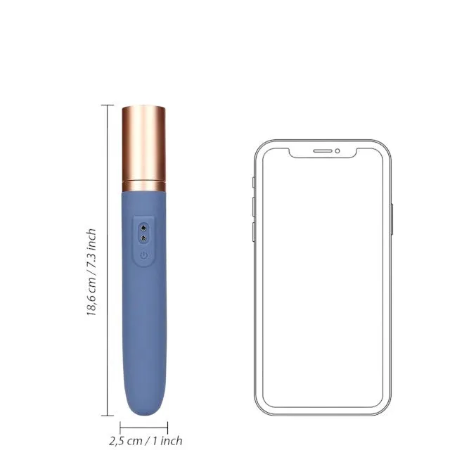 Vibrator portabil LOVELINE BY SHOTS Travel Vibrator. cu compartiment și pompă pentru lubrifiant. 10 funcții de vibrație. culoare albastru
