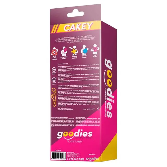 Vibrator rabbit GOODIES Sweetie Pleasures CAKEY. cu stimulator dublu. din silicon premium. 10 funcții de vibrație. roz fuchsia