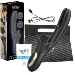 Vibrator rabbit IBIZA Brush Bobbing Vibrator. din silicon hipoalergenic. 10 funcții de vibrație. 7 funcții de mișcare. negru