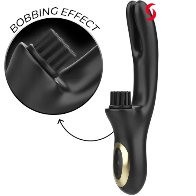 Vibrator rabbit IBIZA Brush Bobbing Vibrator. din silicon hipoalergenic. 10 funcții de vibrație. 7 funcții de mișcare. negru
