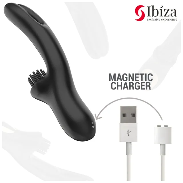 Vibrator rabbit IBIZA Brush Bobbing Vibrator. din silicon hipoalergenic. 10 funcții de vibrație. 7 funcții de mișcare. negru