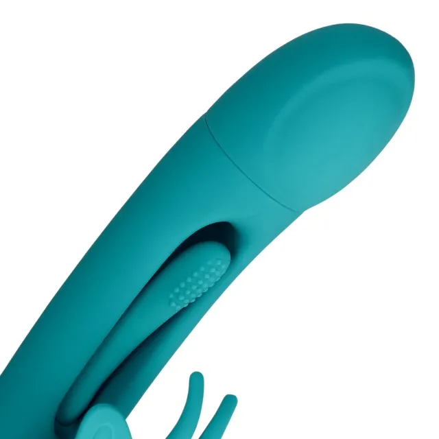 Vibrator rabbit LOVELINE Flapping G-Spot Butterfly Vibrator. cu funcție de lovituri ritmice. 21 funcții de vibrație. albastru