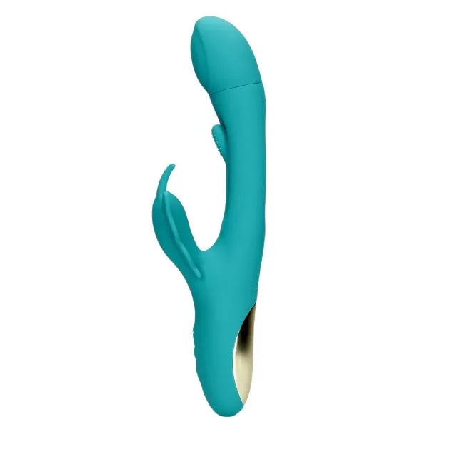 Vibrator rabbit LOVELINE Flapping G-Spot Butterfly Vibrator. cu funcție de lovituri ritmice. 21 funcții de vibrație. albastru