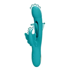 Vibrator rabbit LOVELINE Flapping G-Spot Butterfly Vibrator. cu funcție de lovituri ritmice. 21 funcții de vibrație. albastru