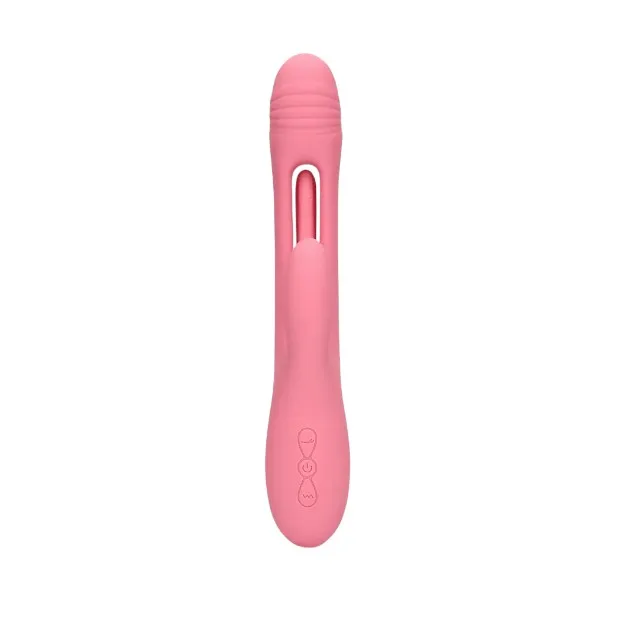 Vibrator rabbit LOVELINE Flapping G-Spot Rabbit Vibrator. cu funcție de lovituri ritmice. 21 funcții de vibrație. roz