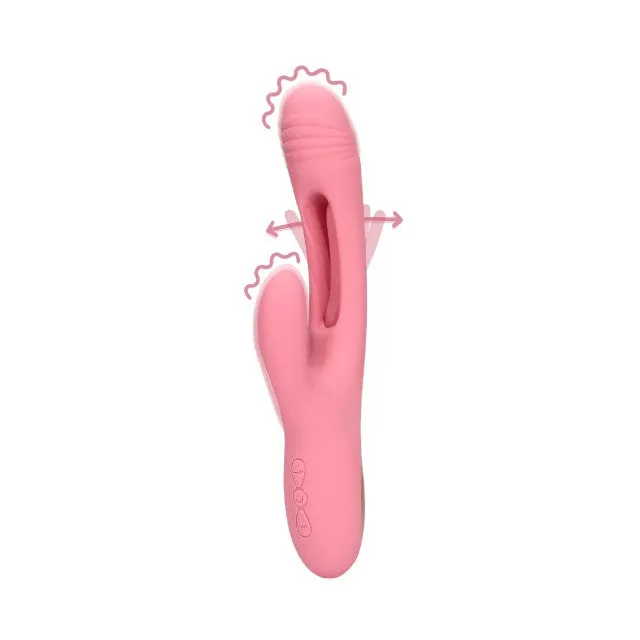 Vibrator rabbit LOVELINE Flapping G-Spot Rabbit Vibrator. cu funcție de lovituri ritmice. 21 funcții de vibrație. roz
