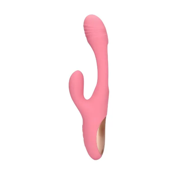Vibrator rabbit LOVELINE Flapping G-Spot Rabbit Vibrator. cu funcție de lovituri ritmice. 21 funcții de vibrație. roz