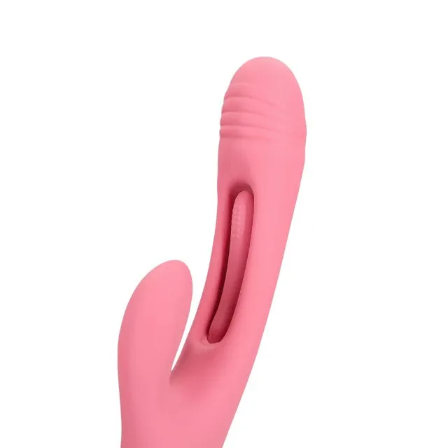 Vibrator rabbit LOVELINE Flapping G-Spot Rabbit Vibrator. cu funcție de lovituri ritmice. 21 funcții de vibrație. roz