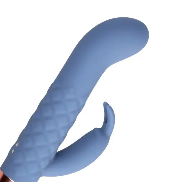 Vibrator rabbit LOVELINE Mini Rabbit Vibrator. pentru clitoris și punctul G. 10 funcții de vibrație. lungime 14.3 cm. albastru