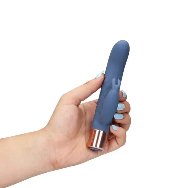 Vibrator rabbit LOVELINE Mini Rabbit Vibrator. pentru clitoris și punctul G. 10 funcții de vibrație. lungime 14.3 cm. albastru